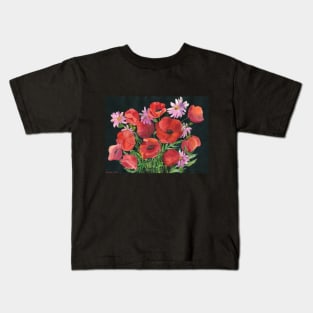 poppies and daisies Kids T-Shirt